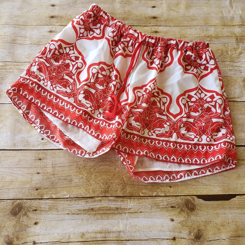 Red and white shorts